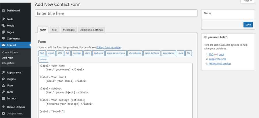 new contact 7 form wordpress basics