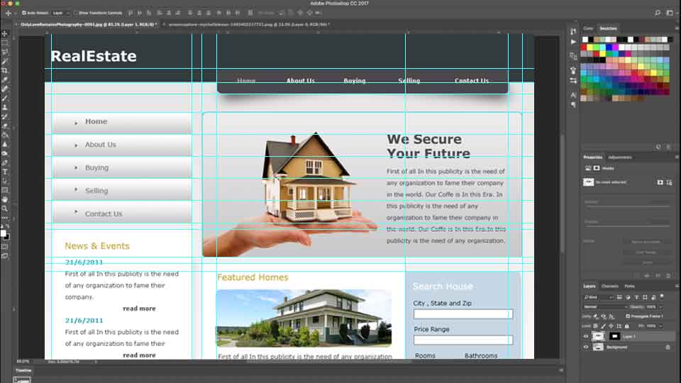 How to create a website mockup design in photoshop?