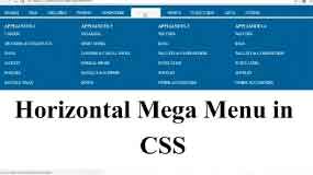 how to create a horizontal mega menu in css?