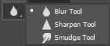 photoshop blur tool, sharpen tool and smudge tool